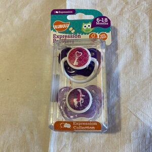 Ulubulu Expression Pacifers Two Pack Unicorn & Key 6-18 mos New